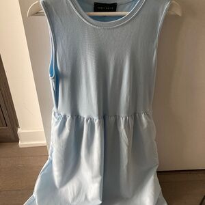 Sky blue midi dress two-fabric Avery Rain size L